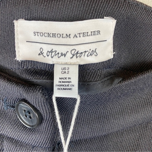 & Other Stories Stockholm Atelier Gray High Rise Trouser Pants NWT - Picture 6 of 7